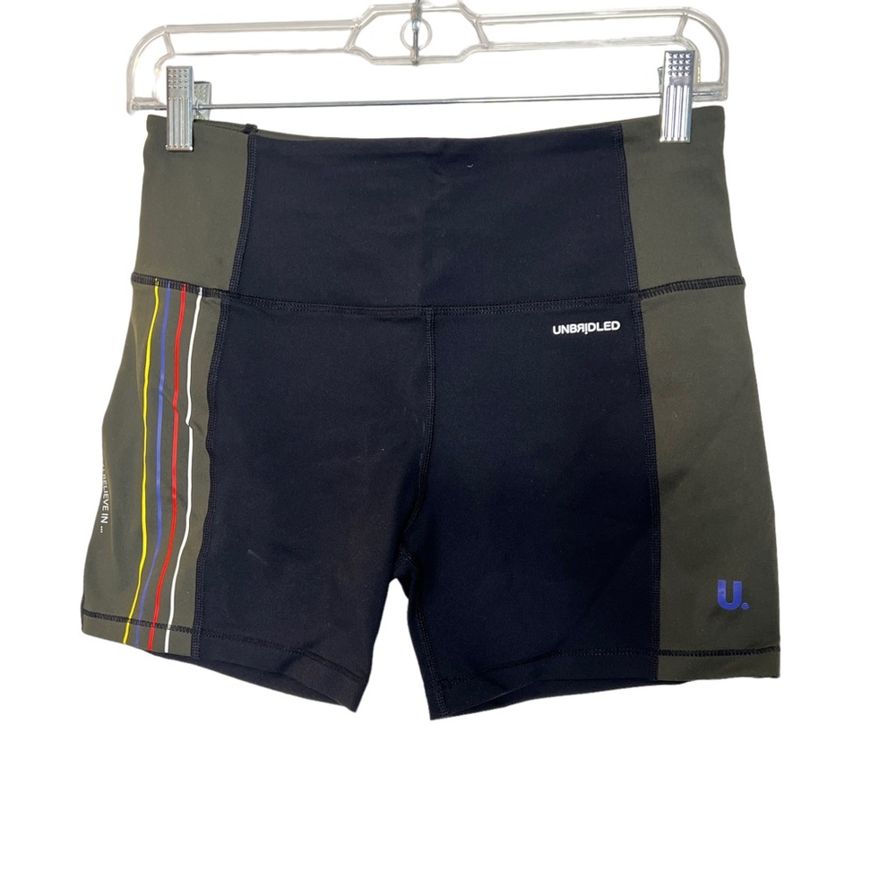 Unbridled M olive green and black bike shorts